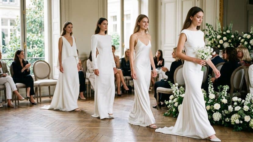 These four minimalist wedding dresses are taking over the runways this summer