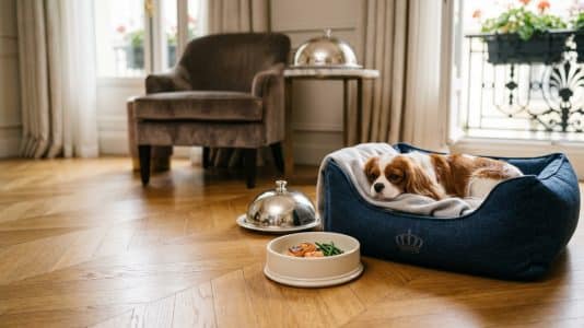 Ces hôtels de luxe français chouchoutent les chiens avec menus gastro et paniers siglés