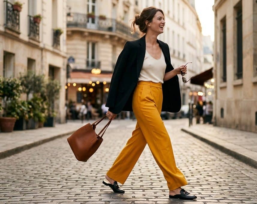 Gigi Hadid l'a adopté avant tout le monde, ce pantalon jaune signe la rentrée