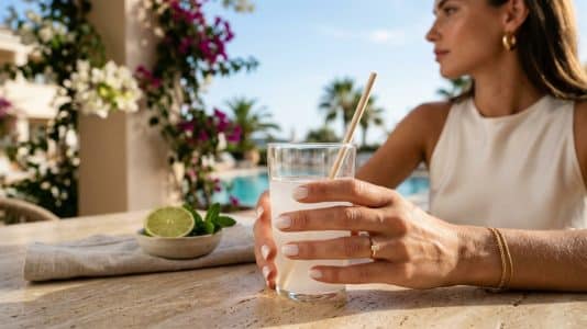 Anne Hathaway impose la manucure Coconut Water comme nouveau nude de l'été