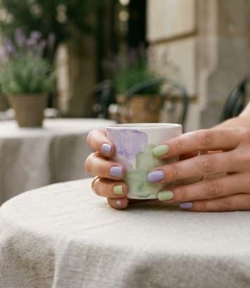 Lavande ou pistache, les deux teintes qui signent la manucure de la rentrée