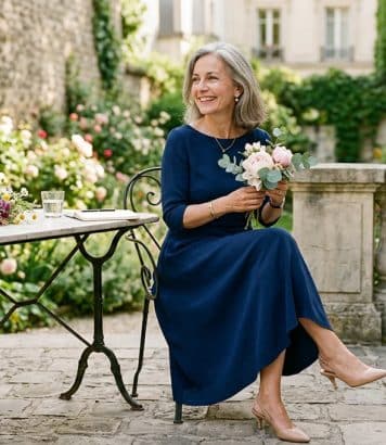 Après 50 ans, cette robe midi évasée sublime la silhouette sans la comprimer
