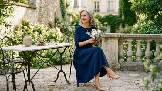 Après 50 ans, cette robe midi évasée sublime la silhouette sans la comprimer
