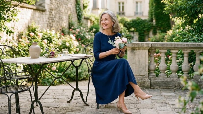 After 50, this flared midi dress flatters your figure without squeezing it