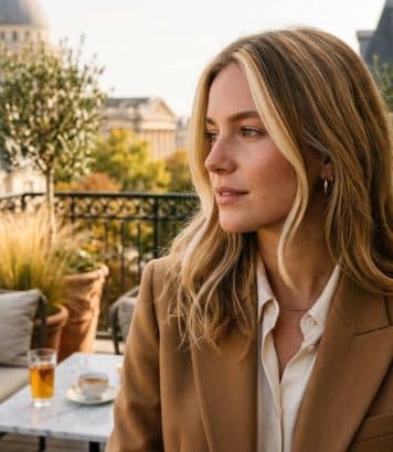 Deux mèches blondes autour du visage, la tendance coloration qui s'impose cet automne
