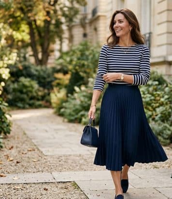 Kate Middleton mise sur ce combo marinière et jupe plissée pour la rentrée