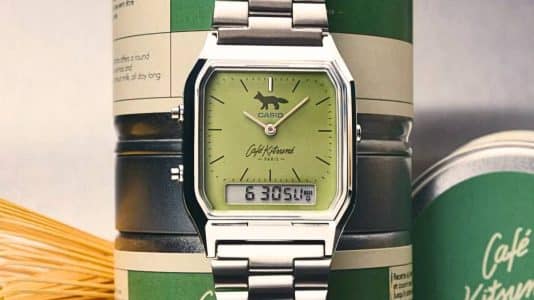 Casio gives its vintage AQ-230 a matcha-green dial in collaboration with Café Kitsuné at €99.90