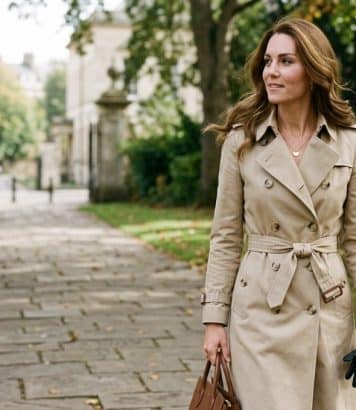 Kate Middleton porte ce trench Burberry couleur pierre aux détails ultra chics