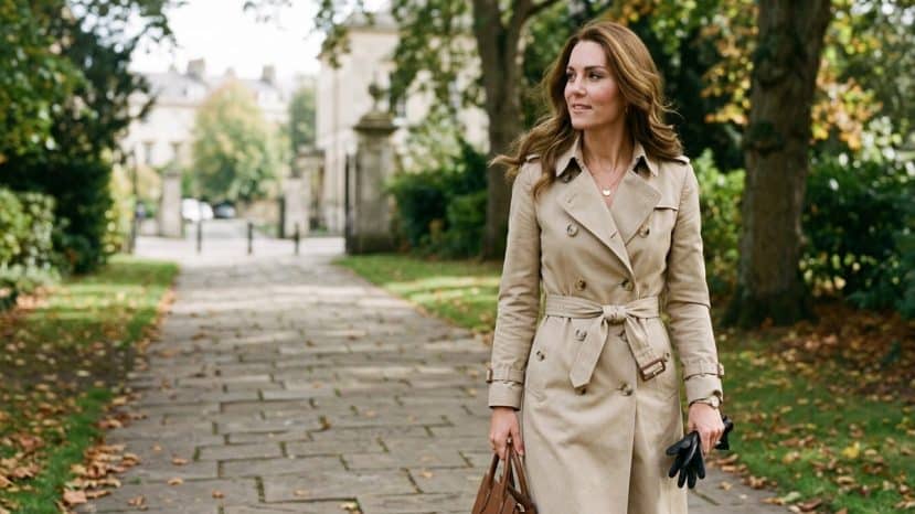 Kate Middleton porte ce trench Burberry couleur pierre aux détails ultra chics