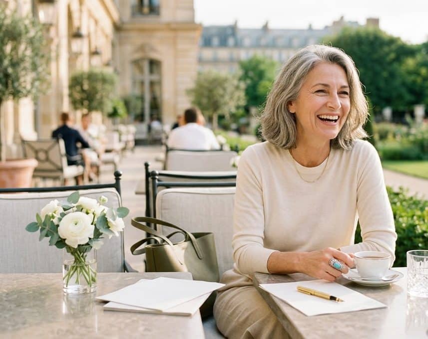 À 50 ans, elle laisse pousser ses cheveux gris et allège tout son quotidien