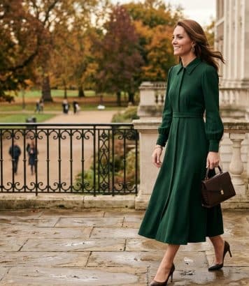 Kate Middleton mise sur cette robe vert forêt qui coche 3 tendances de l'automne