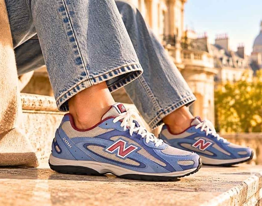 The New Balance 204L in blue-grey at €64.99 is replacing the white sneaker this season