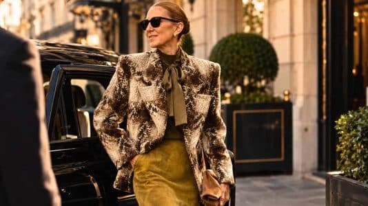 Céline Dion brings back the plaid trend with her €4,200 Saint Laurent jacket