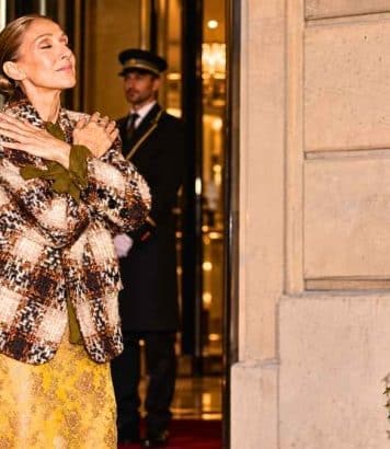 Céline Dion turns the Royal Monceau sidewalk into a runway with Dior, Saint Laurent and Givenchy