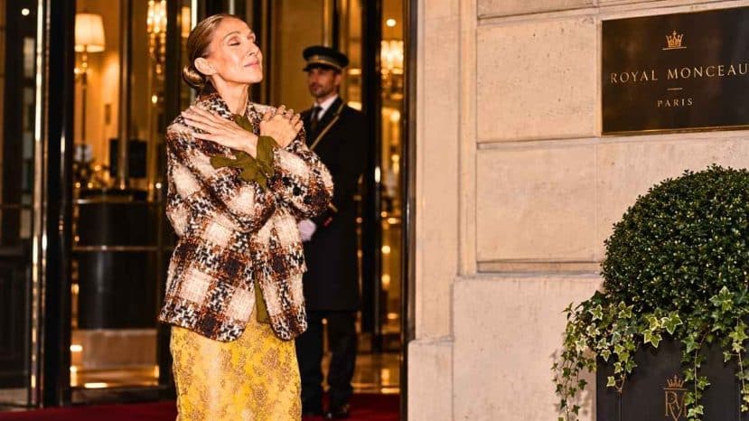 Céline Dion turns the Royal Monceau sidewalk into a runway with Dior, Saint Laurent and Givenchy