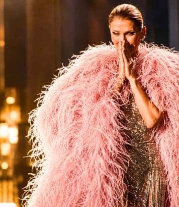 Sarah Burton signe pour Céline Dion une cape Givenchy rose sur mesure
