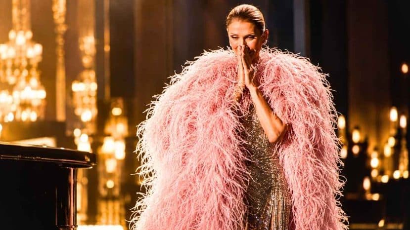Sarah Burton designs a bespoke pink Givenchy cape for Céline Dion