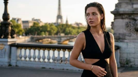 Adèle Exarchopoulos ose le wet hair sulfureux avec une robe Khaite à Paris
