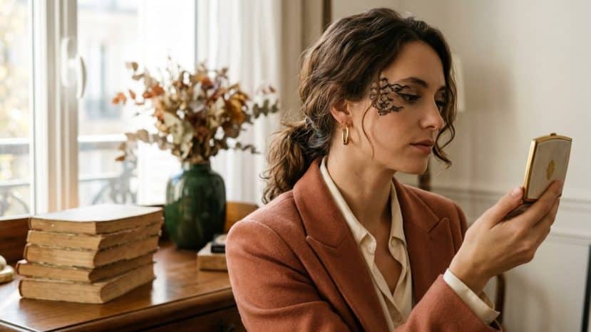 Spotted on Pinterest, lace makeup is the defining beauty trend of autumn