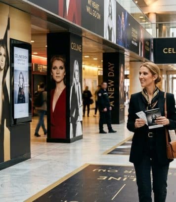 La station La Défense entièrement relookée aux couleurs de Céline Dion pour ses concerts