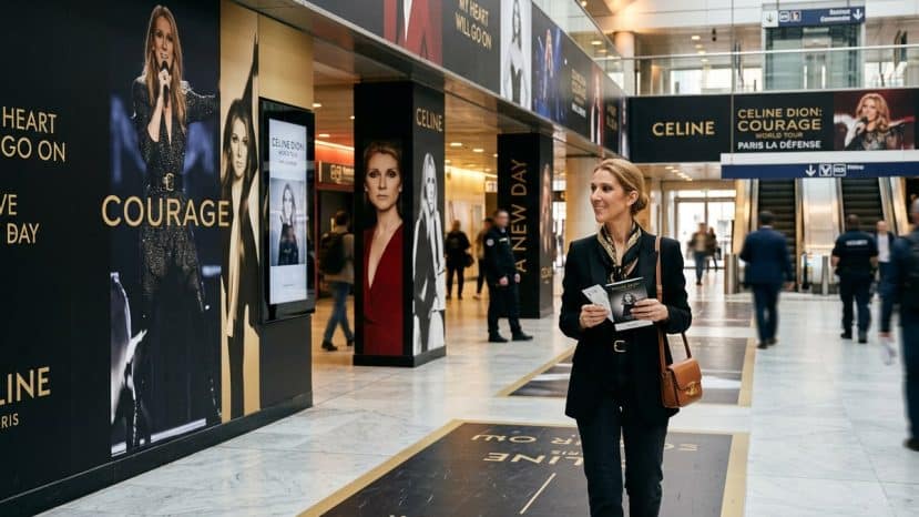 La station La Défense entièrement relookée aux couleurs de Céline Dion pour ses concerts
