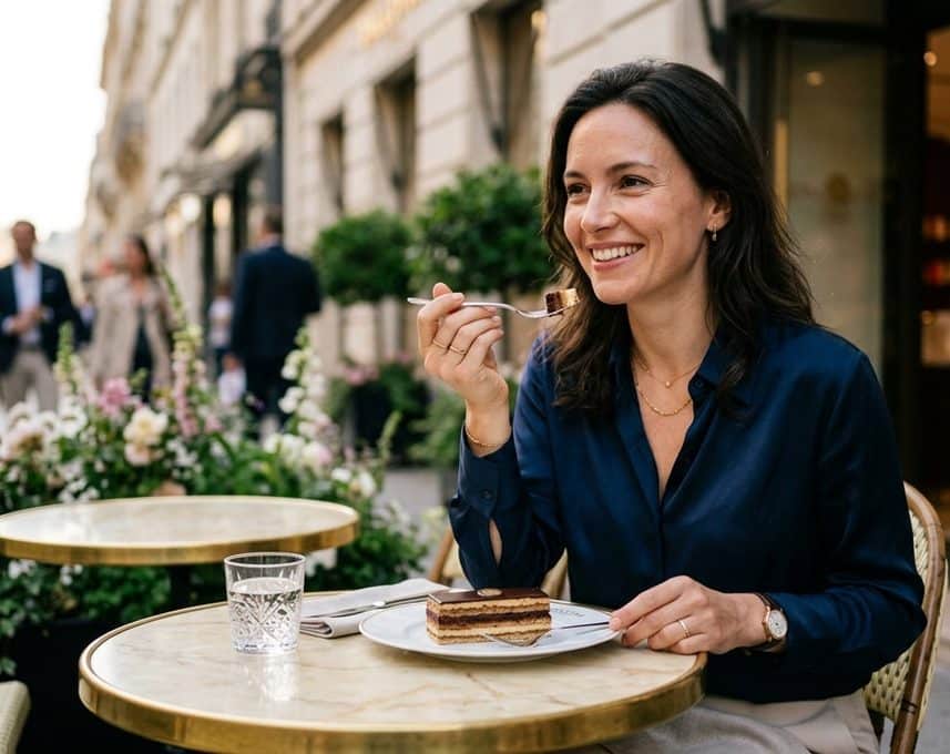 I tried the €14 Opéra cake at Dalloyau Faubourg Saint-Honoré, finally back after years away