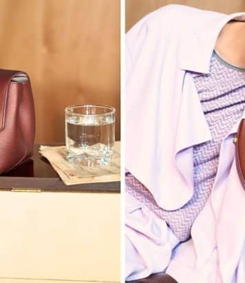Emporio Armani grave 1981 dans le cuir avec sa nouvelle ligne de sacs manifeste