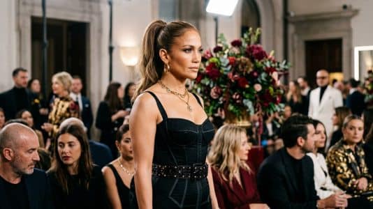 Jennifer Lopez éblouit la Fashion Week de Milan dans une robe corset Dolce & Gabbana
