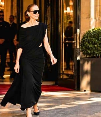 Céline Dion illumine Paris dans une robe drapée Balenciaga à 3 932 euros