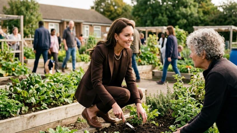 ParisSelectBook - Kate Middleton en mocassins Boden et blazer Max Mara pour une sortie engagée à Southend-on-Sea