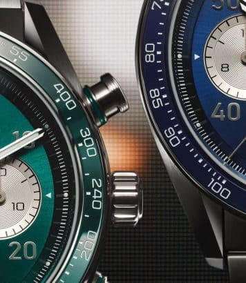 ParisSelectBook - TAG Heuer Carrera en vert ou bleu, 80 heures d'élan