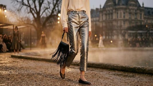 ParisSelectBook - Au défilé Dior printemps-été 2027, Jonathan Anderson impose la minijupe et le pantalon métallisé