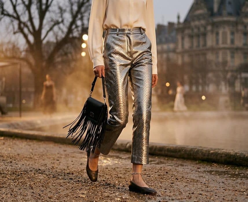 ParisSelectBook - Au défilé Dior printemps-été 2027, Jonathan Anderson impose la minijupe et le pantalon métallisé