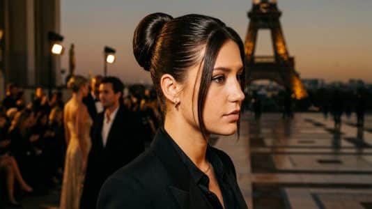 ParisSelectBook - Adèle Exarchopoulos adopte la coiffure la plus chic de l'automne au défilé Saint Laurent