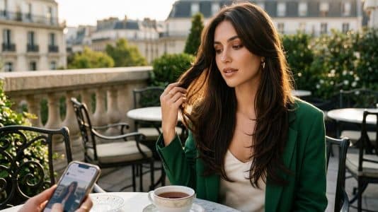 ParisSelectBook - Hailey Bieber abandonne son blond signature pour un brun espresso profond qui va tout changer cet automne