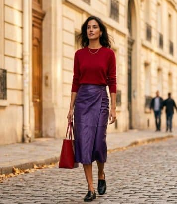 ParisSelectBook - La jupe Zara x John Galliano en cuir violet à 359€ est l'investissement mode de cet automne