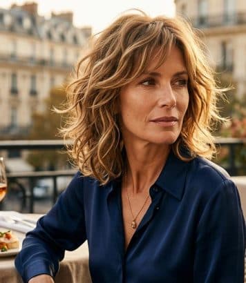 ParisSelectBook - La bixie wolf cut est la coupe que les coiffeurs Jean Louis David conseillent pour moderniser vos cheveux fins après 50 ans
