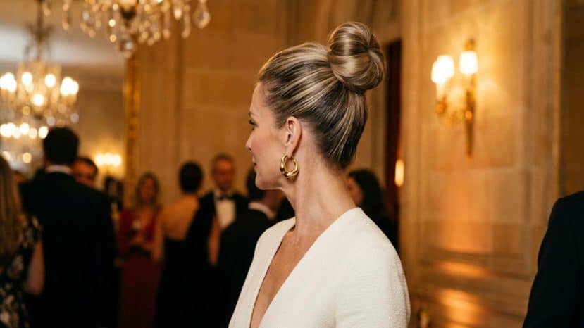 ParisSelectBook - Le chignon haut de Laeticia Hallyday, la coiffure parfaite pour lifter le visage après 50 ans