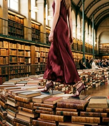 ParisSelectBook - Valentino défile à la Bibliothèque Sainte-Geneviève sur des livres imaginaires