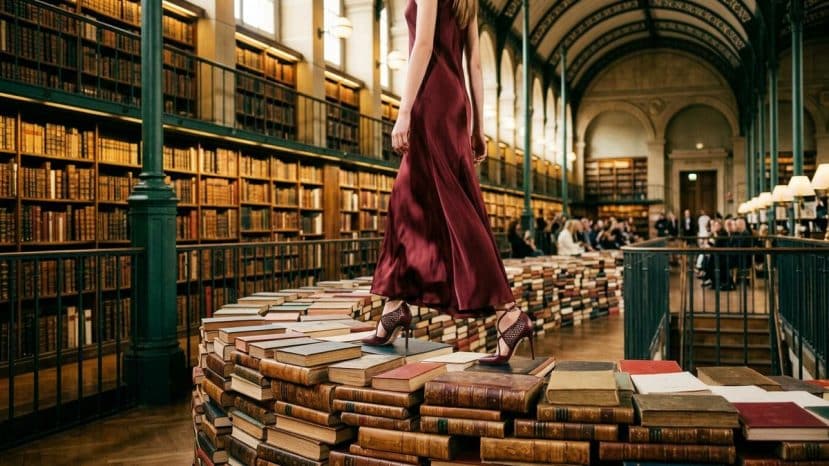 ParisSelectBook - Valentino défile à la Bibliothèque Sainte-Geneviève sur des livres imaginaires