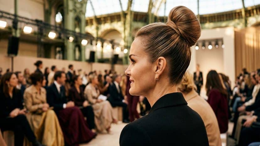 ParisSelectBook - Le chignon haut façon danseuse de Laeticia Hallyday, la coiffure qui rajeunit le visage naturellement