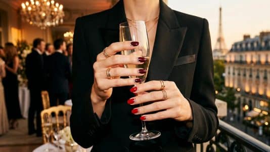 ParisSelectBook - Les manucures des stars en octobre : bordeaux, rouge vif et cristaux dominent les tapis rouges