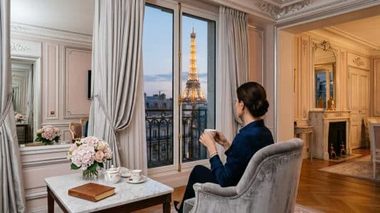 ParisSelectBook - Plaza Athénée célèbre la couture dans une suite face à la Tour Eiffel