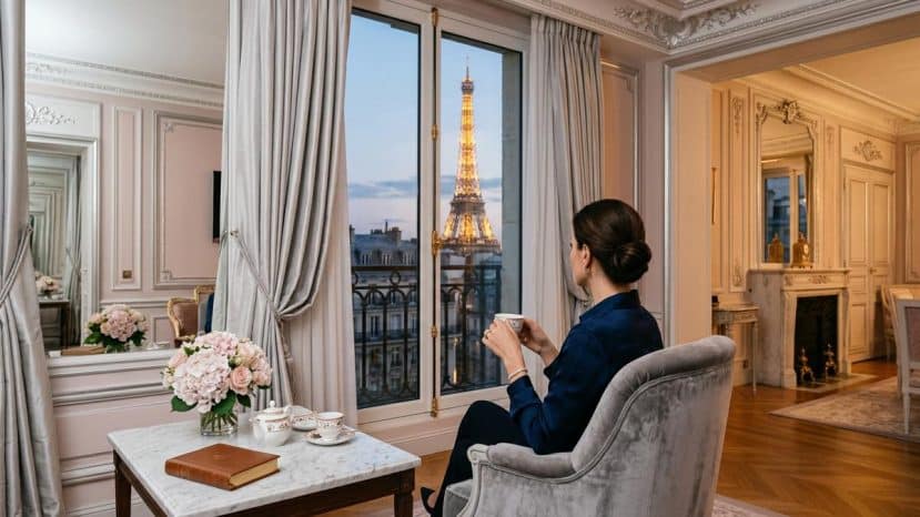 ParisSelectBook - Plaza Athénée célèbre la couture dans une suite face à la Tour Eiffel