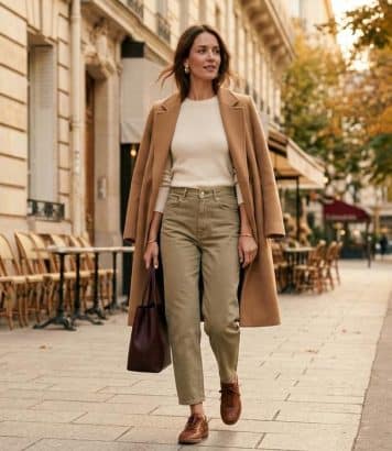 ParisSelectBook - Le jean kaki s'impose comme la couleur de denim la plus élégante à adopter cet automne