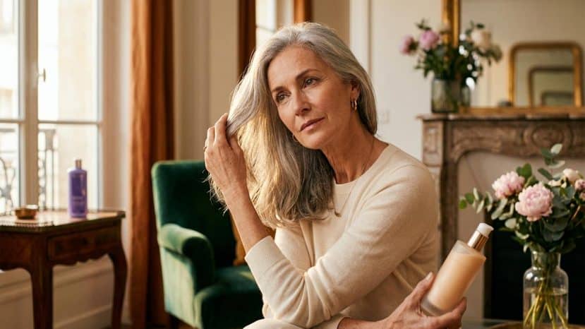 ParisSelectBook - Les coiffeurs déconseillent le shampoing violet aux cheveux gris et recommandent ce soin à la place