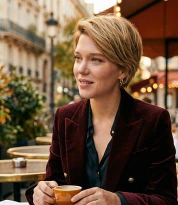 ParisSelectBook - Léa Seydoux ose le carré parisien très court et prouve qu'il redessine un visage en quelques centimètres