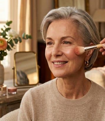 ParisSelectBook - Joues plates après 60 ans : cette technique de blush satinée repulpe les pommettes comme Philippine Leroy-Beaulieu