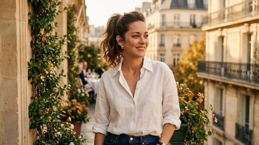 ParisSelectBook - Marion Cotillard à 51 ans porte la queue-de-cheval haute qui redessine le visage et rajeunit instantanément