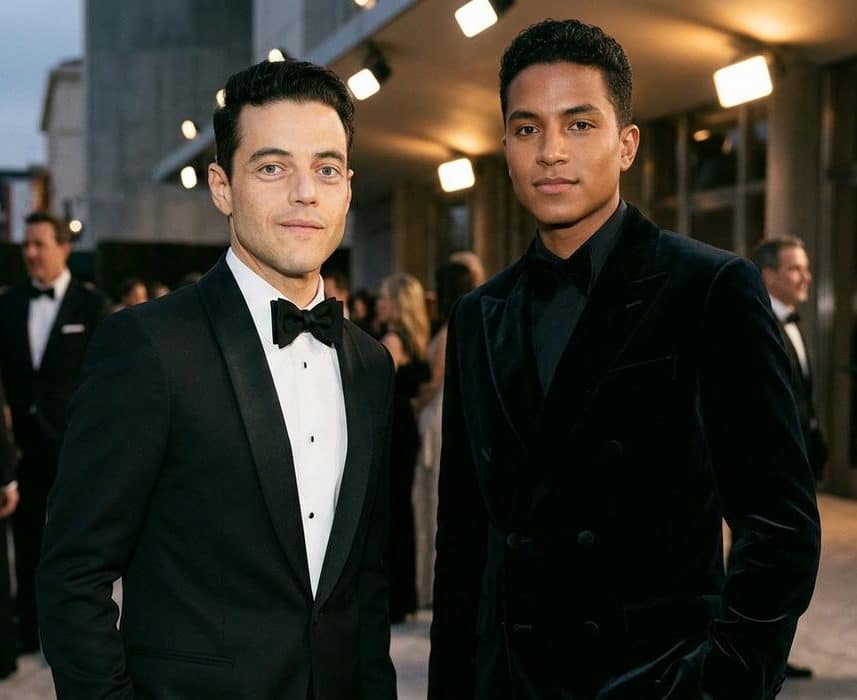 ParisSelectBook - Rami Malek et Jaafar Jackson en smoking Giorgio Armani au gala